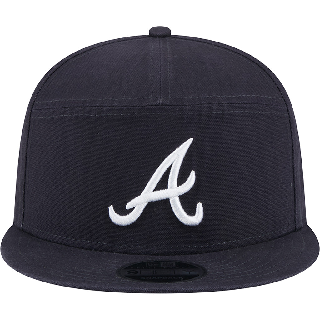MLB Atlanta Braves Cotton Canvas 9FIFTY Split Panel Snapback Hat - Navy