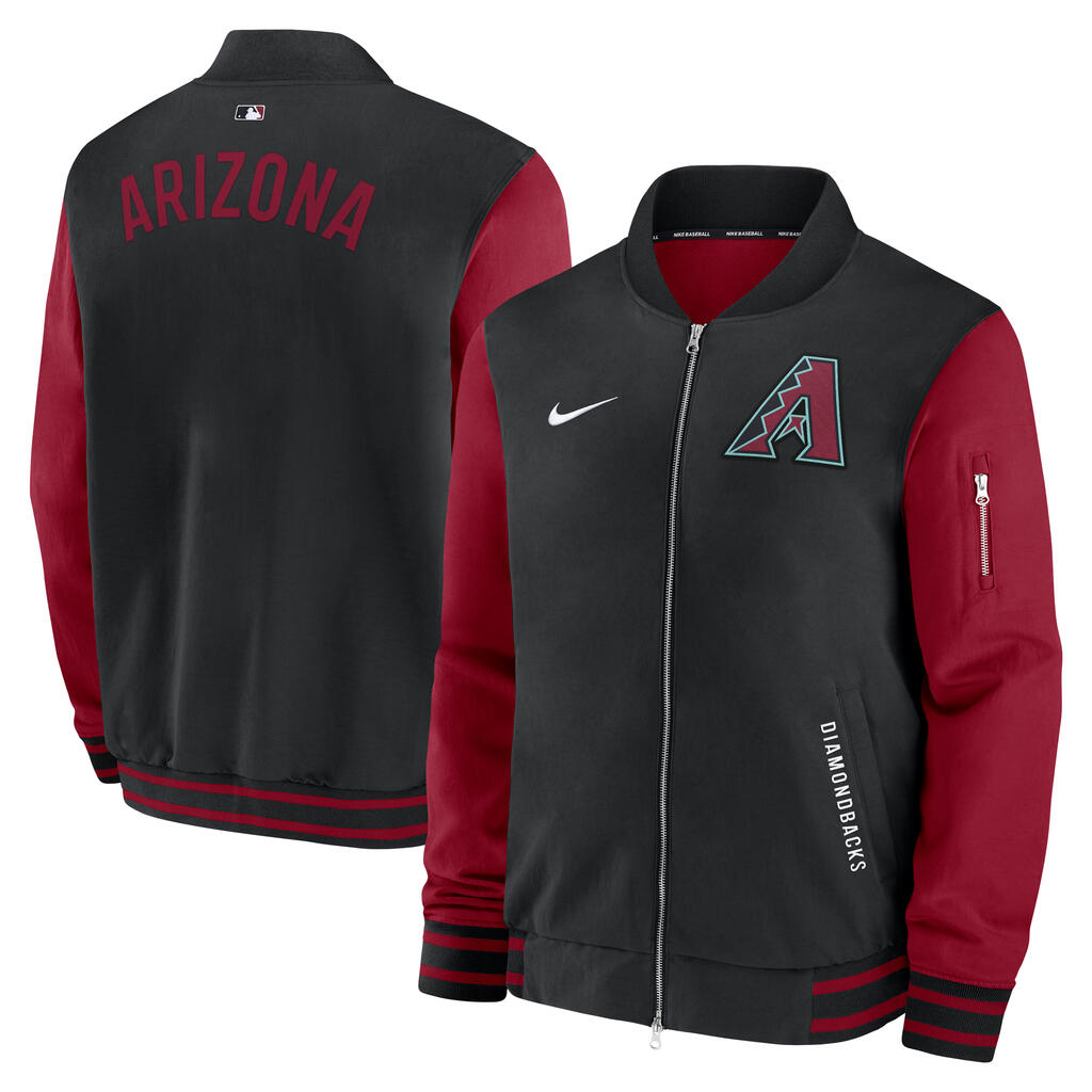 MLB Arizona Diamondbacks Nike Authentic Collection Bomber Jacket - Black