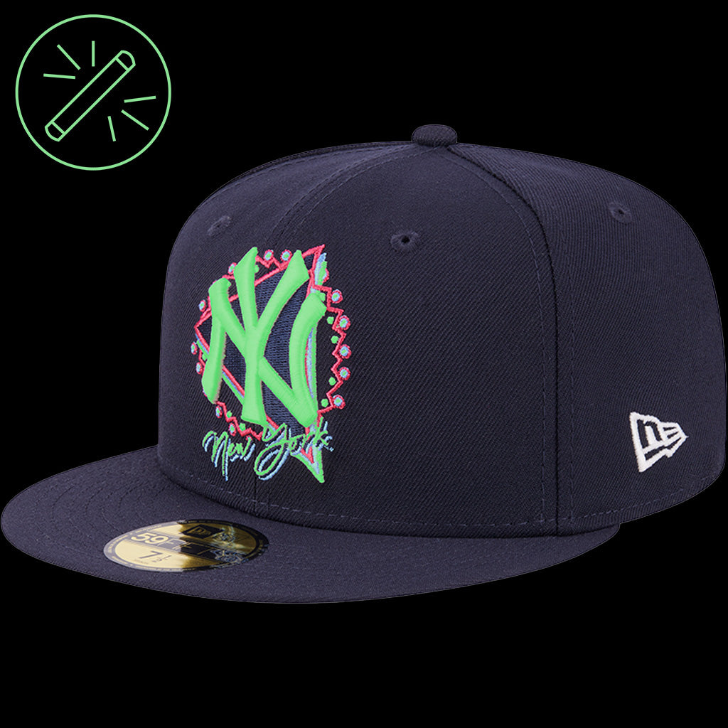 MLB New York Yankees New Era Neon 59FIFTY Fitted Hat - Navy