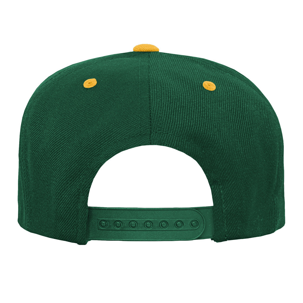 NFL Green Bay Packers Youth Outerstuff Team Color Pop Flatbrim Adjustable Snapback Hat - Green