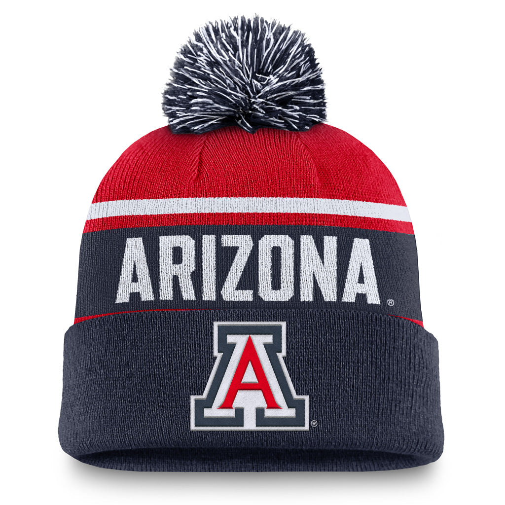 NCAA Arizona Wildcats Nike Peak Primary Alternate Pom Beanie Hat - Navy