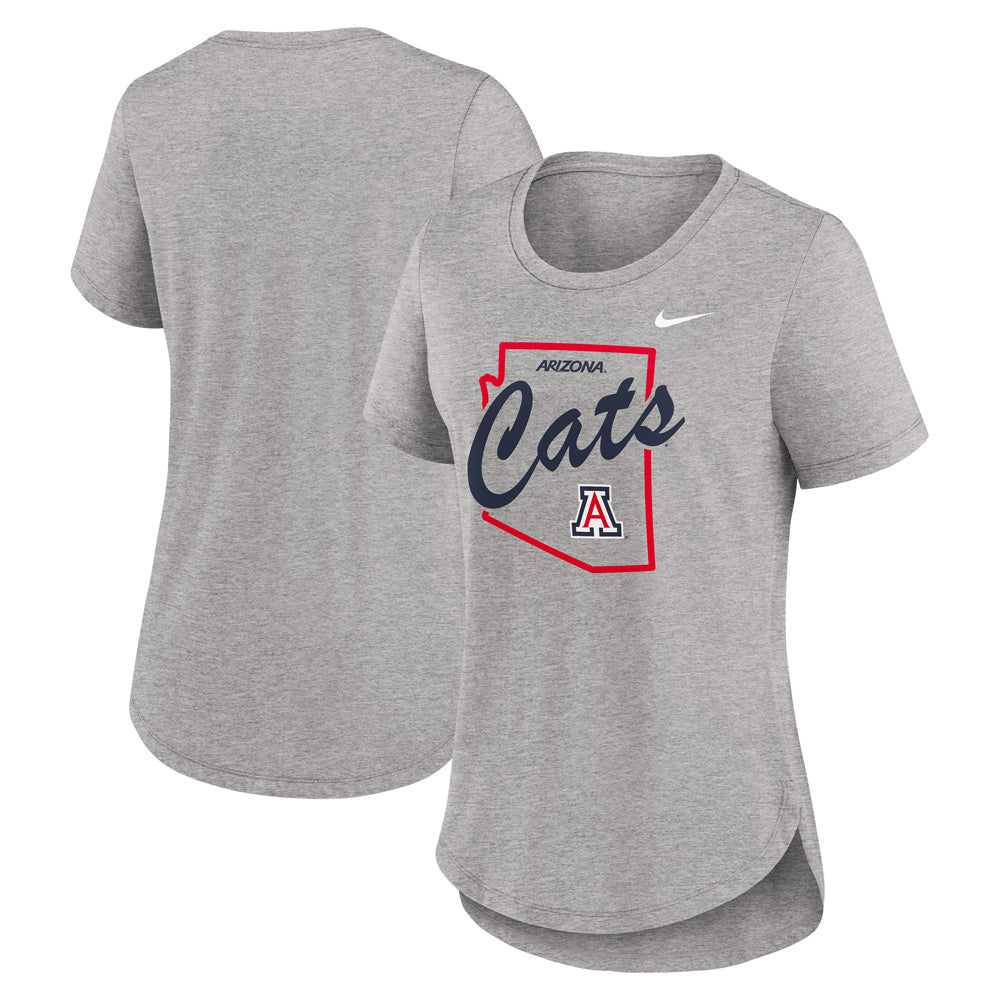 NCAA Arizona Wildcats Nike Womens Tri-Blend Local T-Shirt - Gray