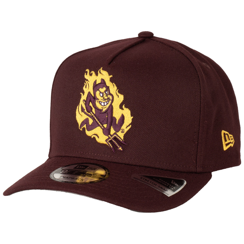 NCAA Arizona State Sun Devils New Era Sparky Flames 9FIFTY A-Frame Snapback - Maroon