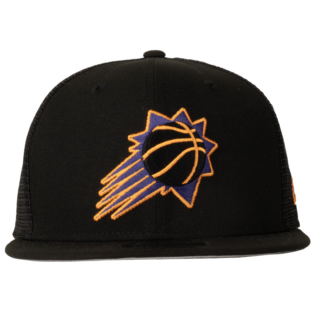 NBA Phoenix Suns New Era Shadowline 9FIFTY Snapback Trucker Hat - Black