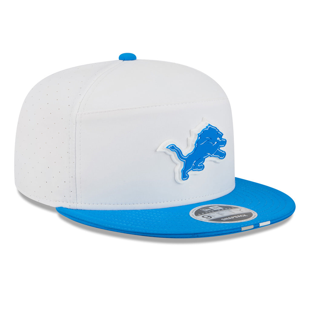 NFL Detroit Lions New Era 2025 Training 9FIFTY Split Panel Snapback Hat - White