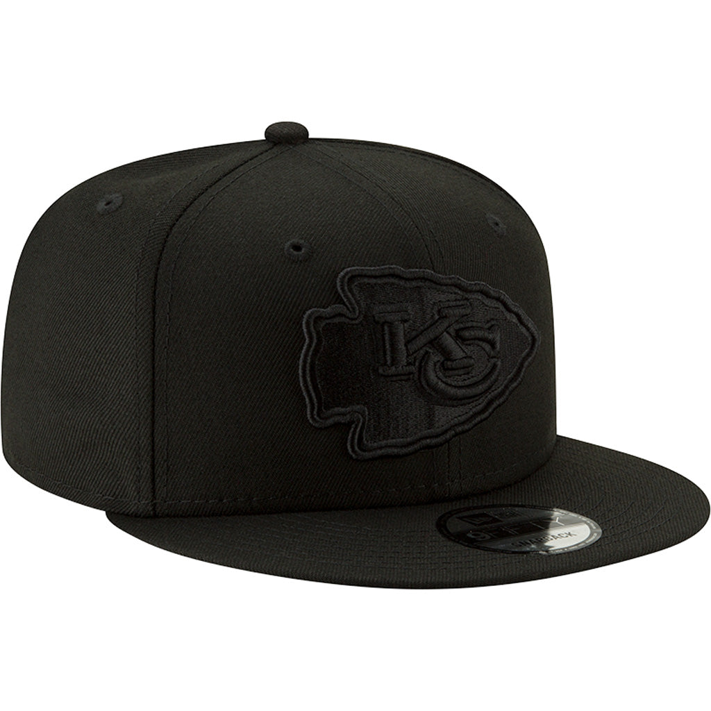 NFL Kansas City Chiefs New Era Black on Black 9FIFTY Hat - Black