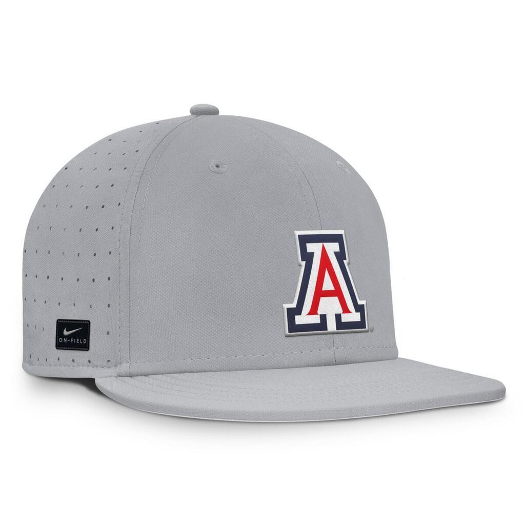 NCAA Arizona Wildcats Nike Primary Logo Aerobill Fitted Hat - Gray