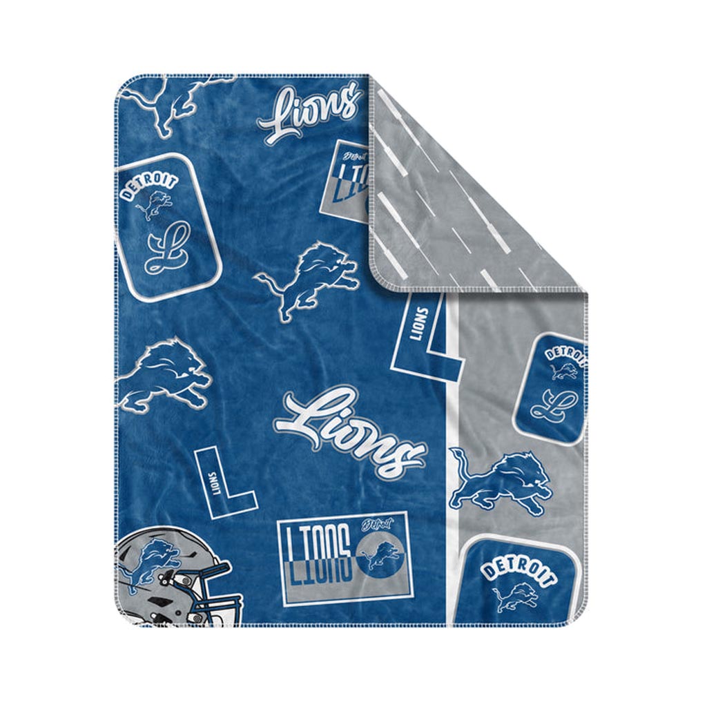 NFL Detroit Lions Logo Brands Dream Weave Blanket - Blue