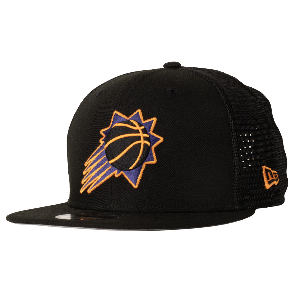 NBA Phoenix Suns New Era Shadowline 9FIFTY Snapback Trucker Hat - Black