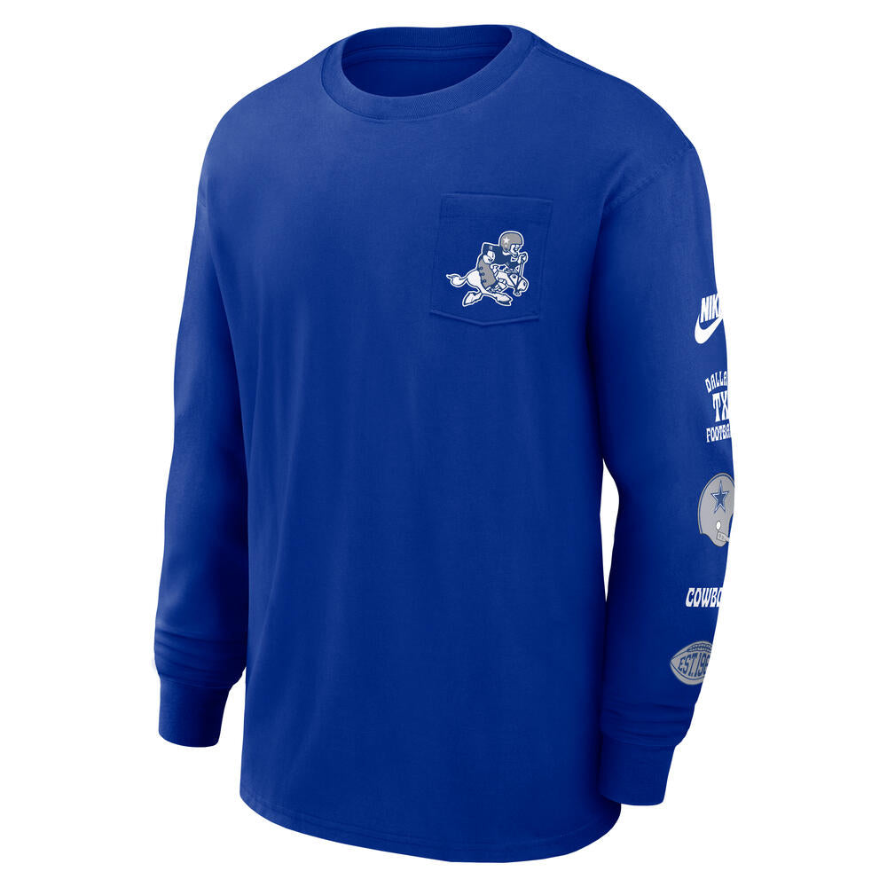 NFL Dallas Cowboys Nike Pocket Max90 Long Sleeve T-Shirt - Blue