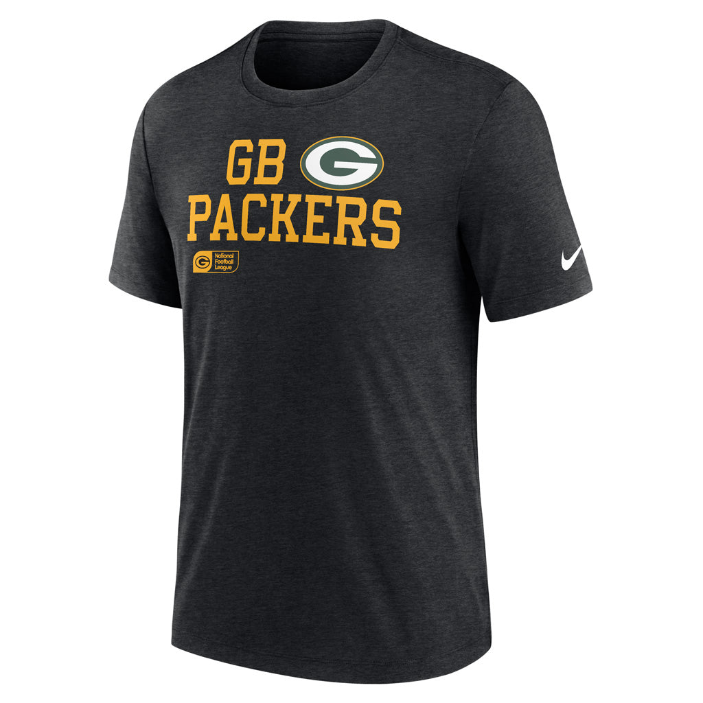 NFL Green Bay Packers Nike Lock Up Tri-Blend T-Shirt - Black