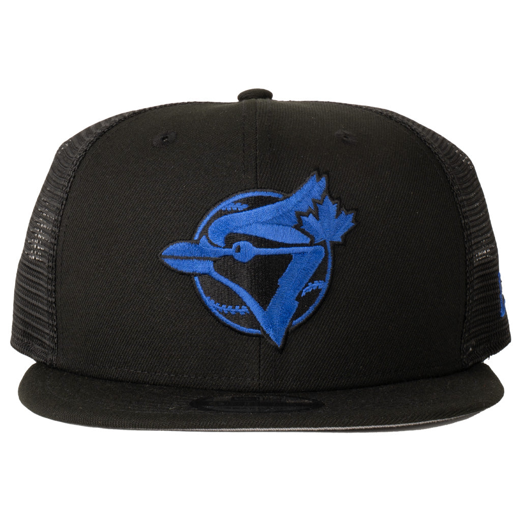 MLB Toronto Blue Jays New Era Shadowline 9FIFTY Snapback Trucker Hat - Black