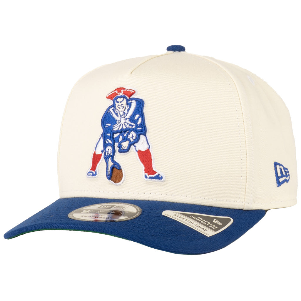 NFL New England Patriots New Era Throwback Two-Tone TC 9FIFTY A-Frame Snapback Hat - Cream