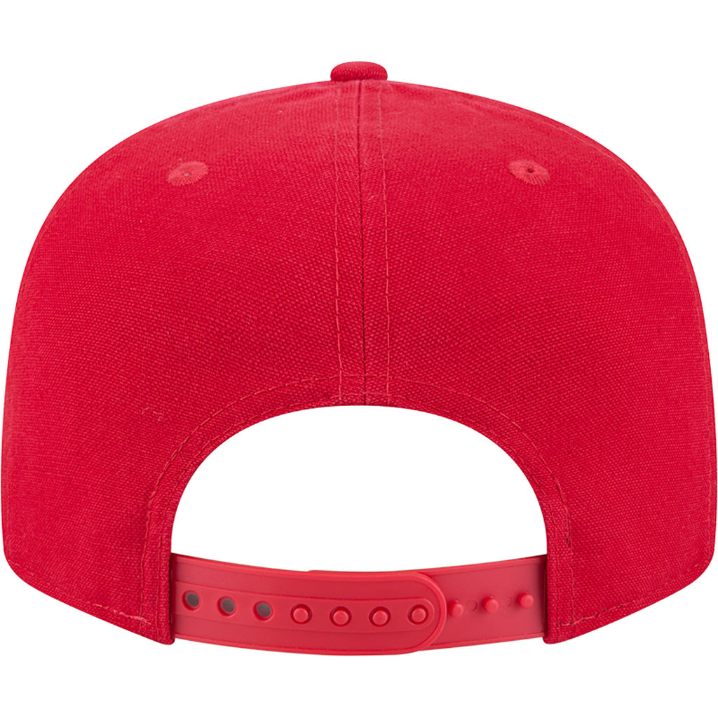 MLB Los Angeles Angels Cotton Canvas 9FIFTY Split Panel Snapback Hat - Red