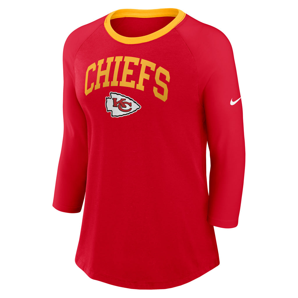 NFL Kansas City Chiefs Women&#39;s Nike Fashion 3/4 Sleeve T-Shirt - Red