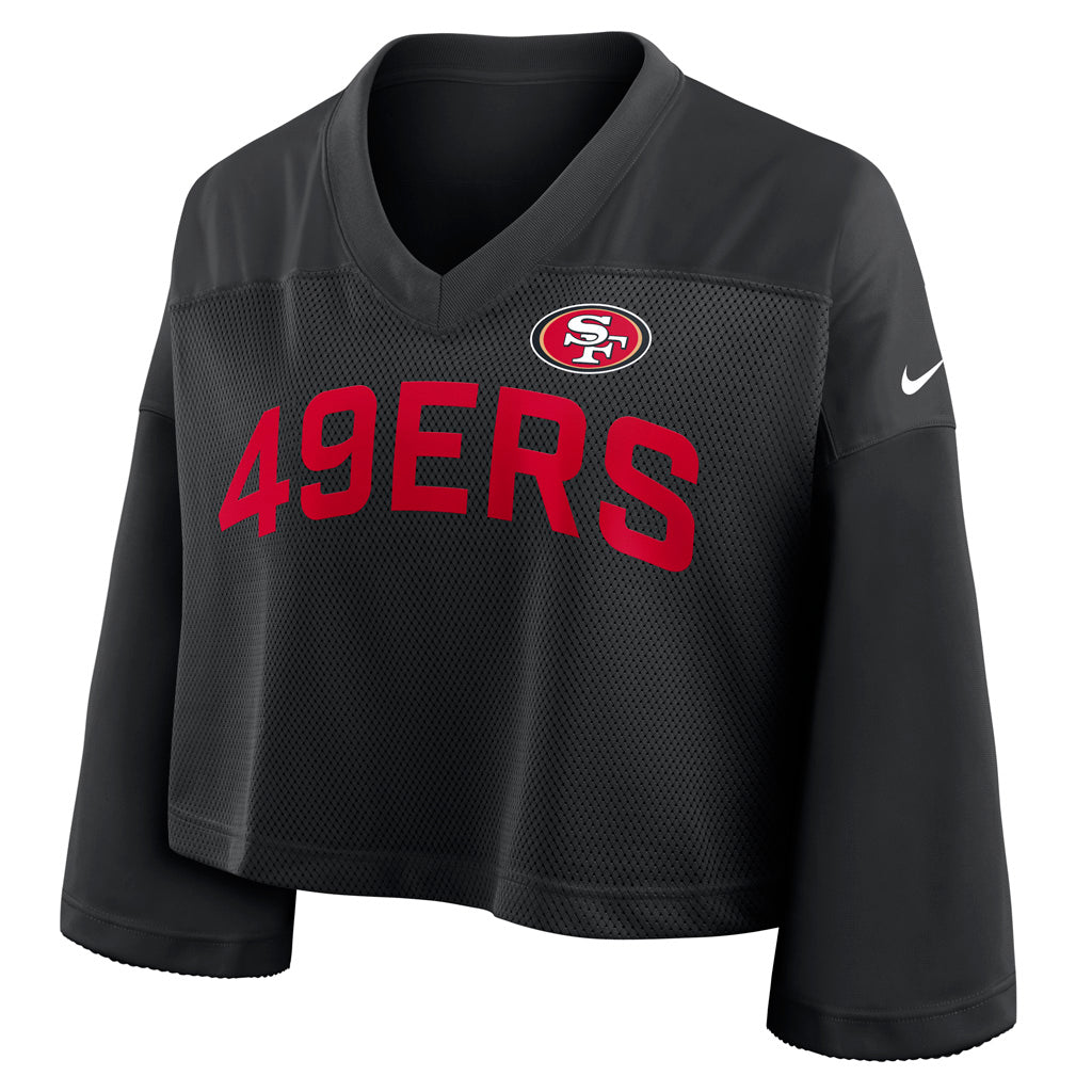 NFL San Francisco 49ers Women's Nike Jersey Fashion Crop Top - Black