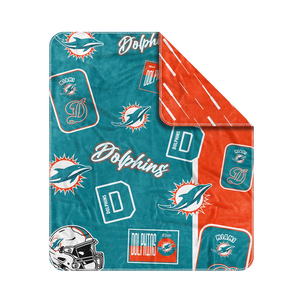 NFL Miami Dolphins Logo Brands Dream Weave Blanket - Teal
