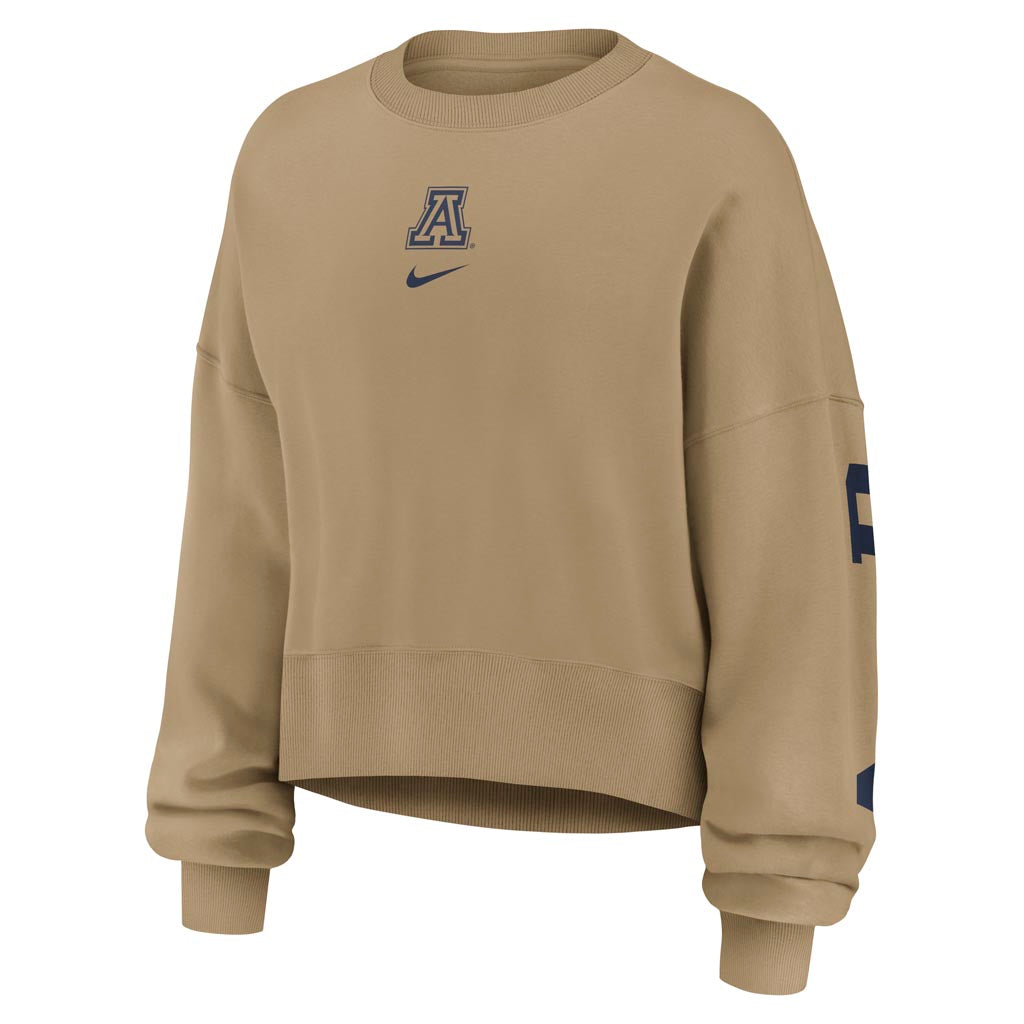 NCAA Arizona Wildcats Women's Nike Phoenix 2-Hit Crew Sweatshirt - Tan