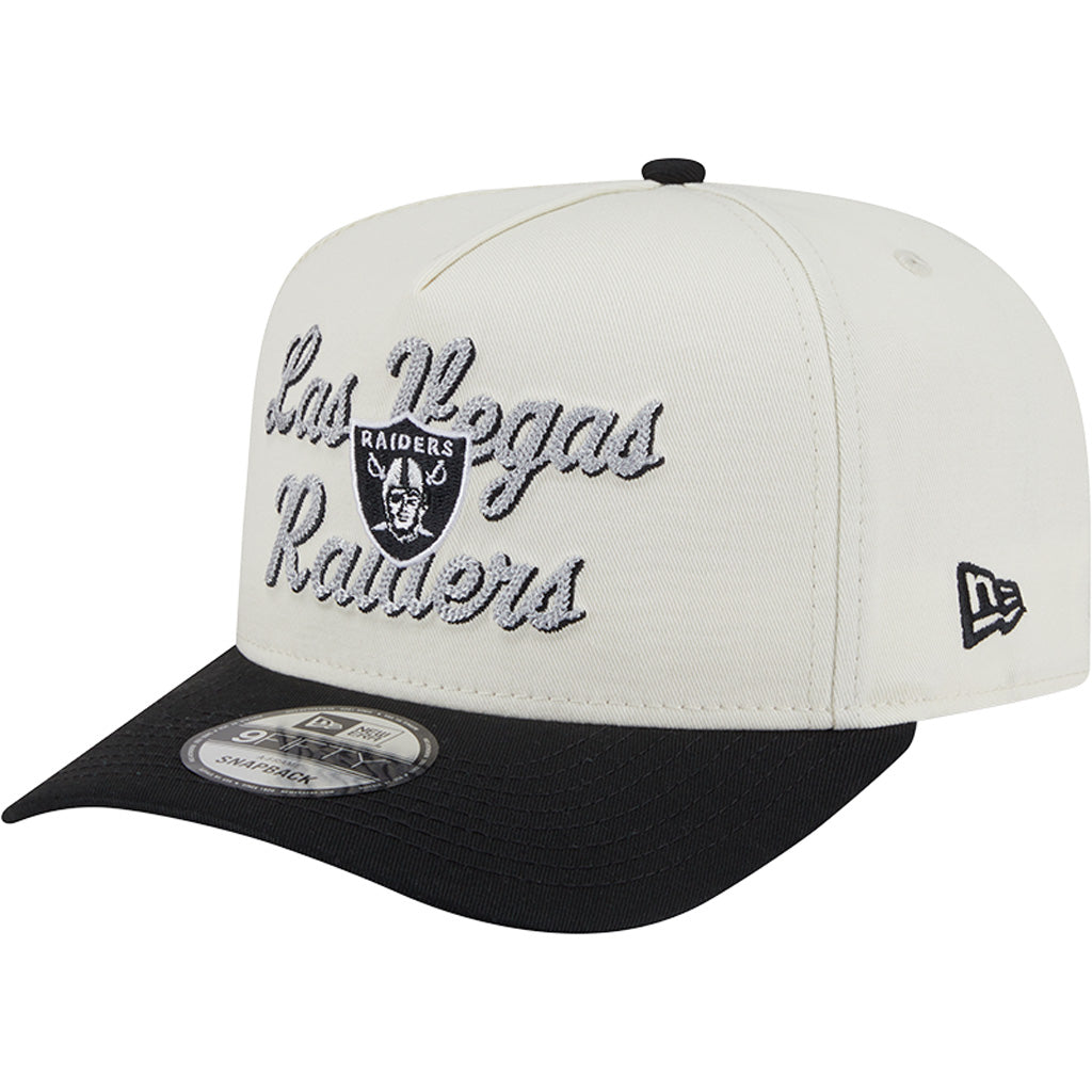 NFL Las Vegas Raiders New Era Chainstitch Two-Tone 9FIFTY A-Frame Snapback Hat - Cream