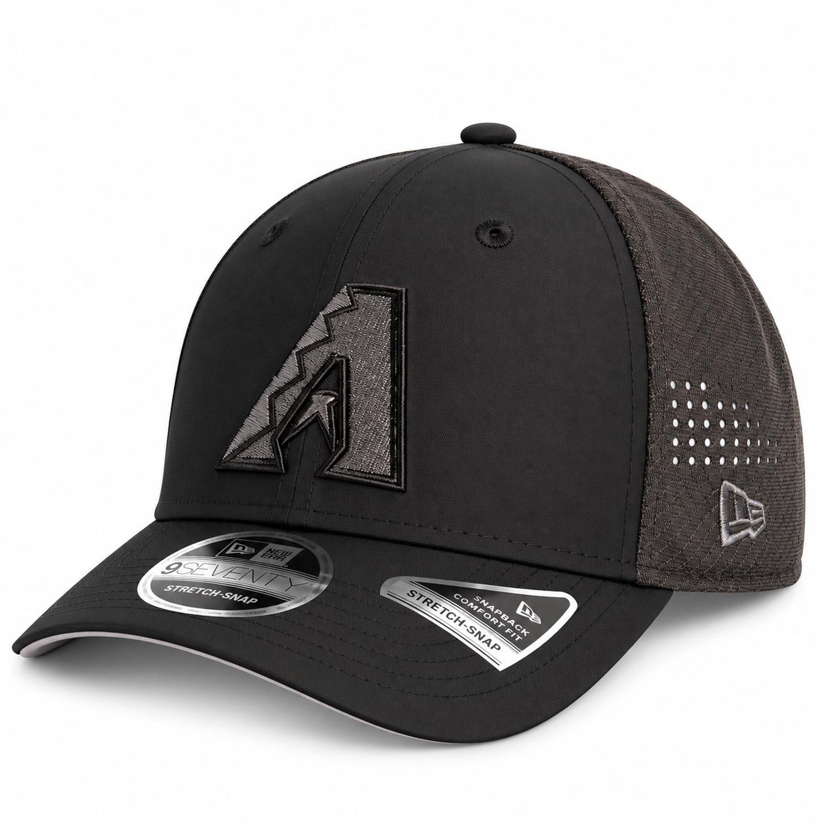 MLB Arizona Diamondbacks New Era Black Pearl Trucker 9SEVENTY Stretch-Snap Hat- Black
