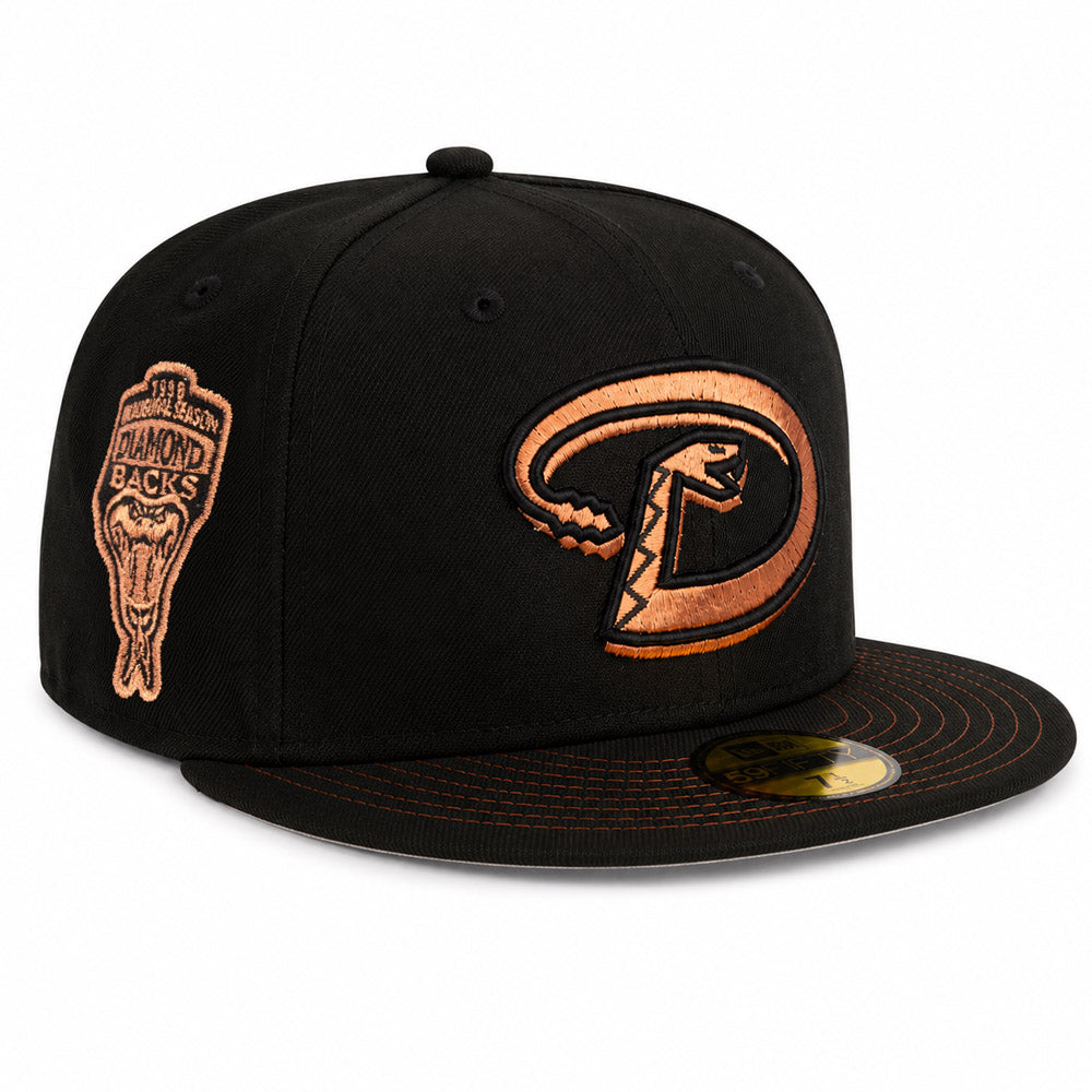 MLB Arizona Diamondbacks New Era Throwback Copper Mine 59FIFTY Fitted Hat - Black