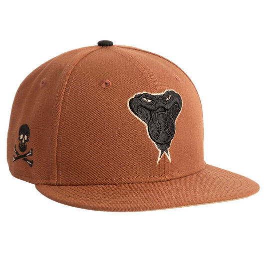 MLB Arizona Diamondbacks New Era Snake Jolly Roger 59FIFTY Fitted Hat- Brown