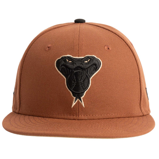 MLB Arizona Diamondbacks New Era Snake Jolly Roger 59FIFTY Fitted Hat- Brown
