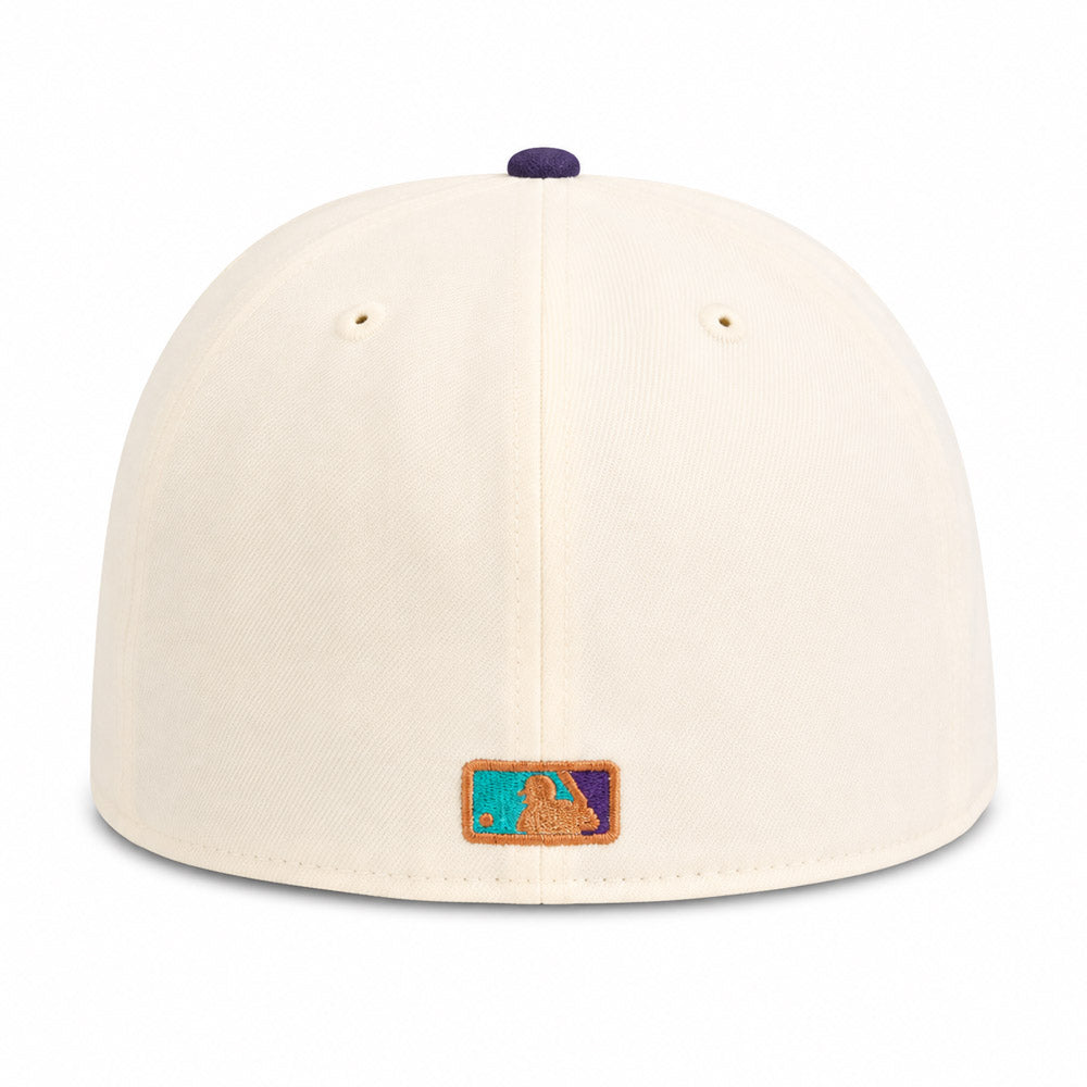 MLB Arizona Diamondbacks New Era Purple Visor Two-Tone Summer Flower 59FIFTY Fitted Hat - Cream