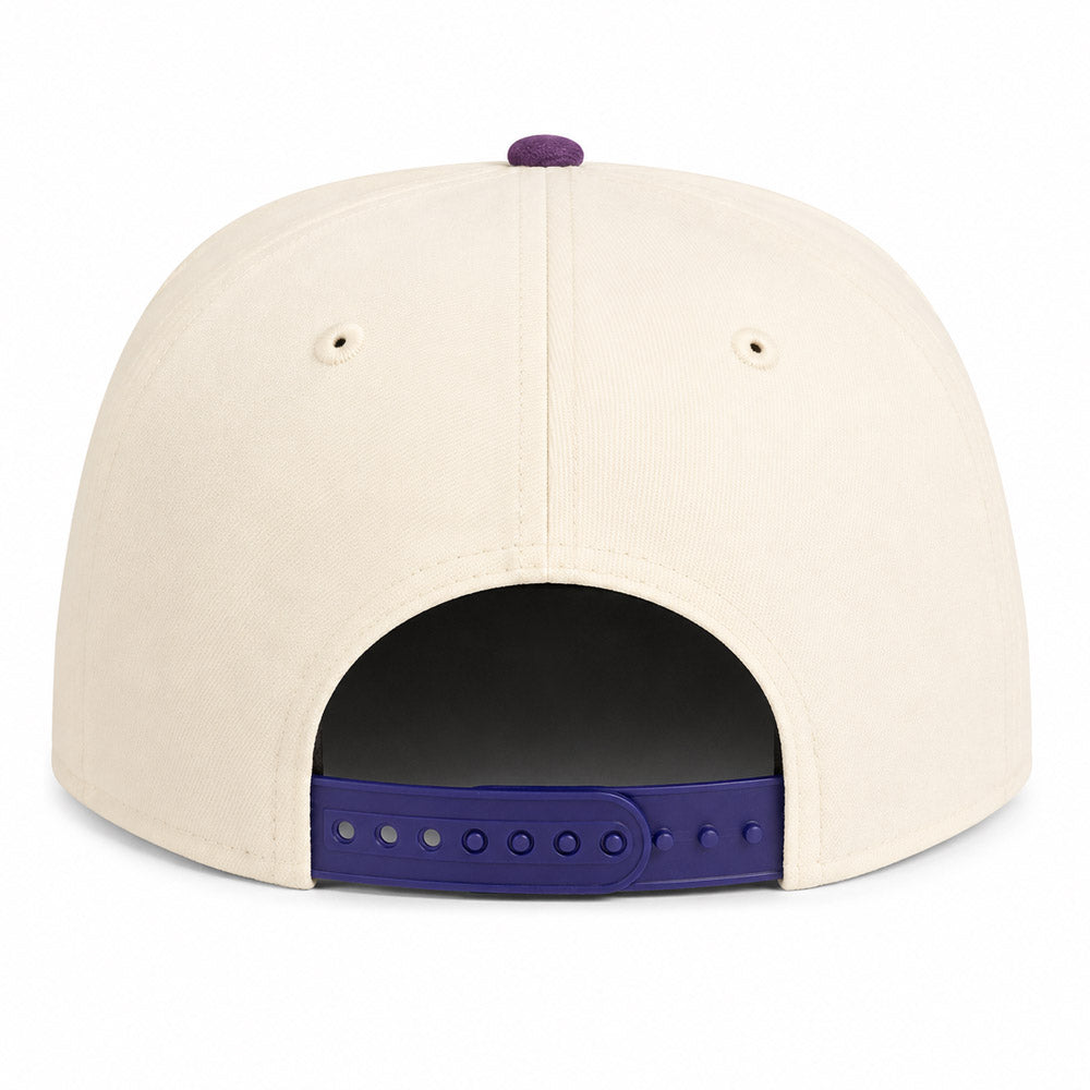 MLB Arizona Diamondbacks New Era Purple Visor Two-Tone Summer Flower 9FIFTY A-Frame Snapback Hat - Cream