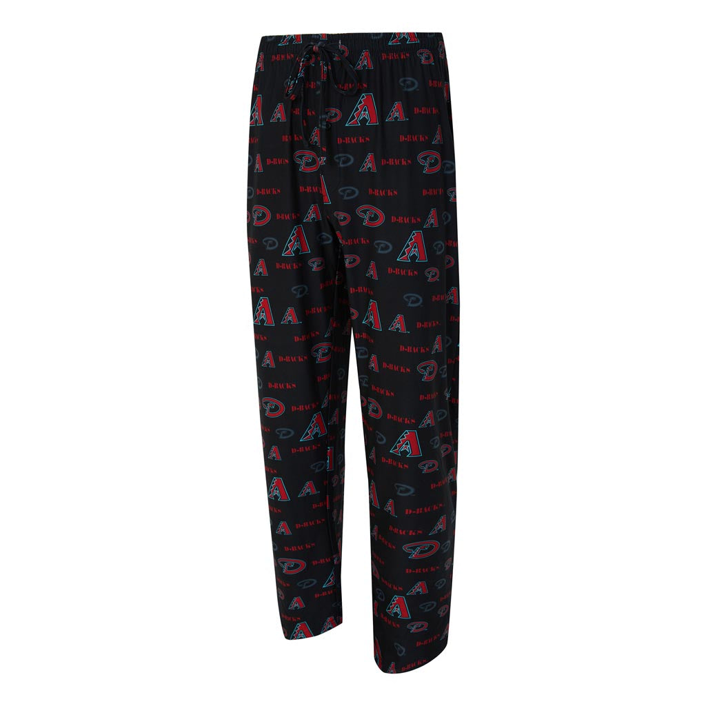 MLB Arizona Diamondbacks Concepts Sport Mosaic All Over Print PJ Pants - Black