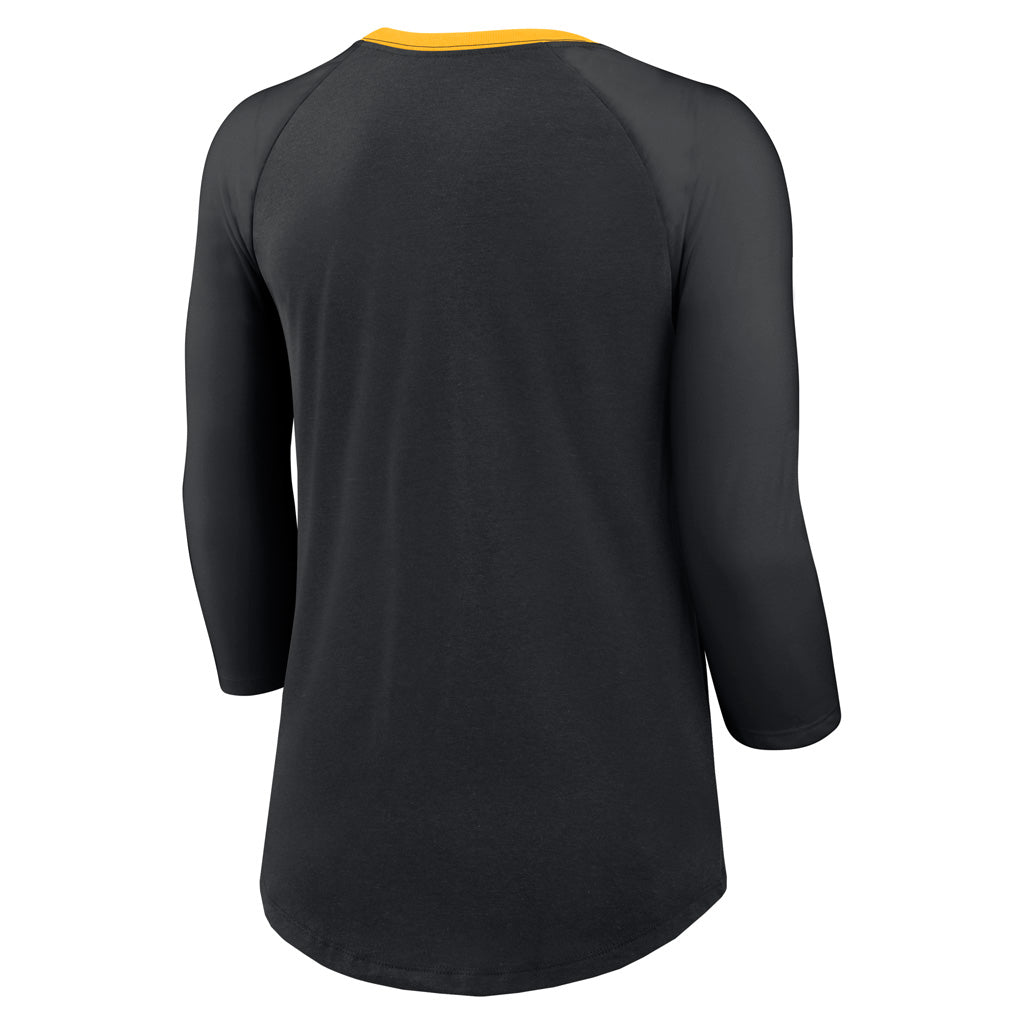 NFL Pittsburgh Steelers Women&#39;s Nike Fashion 3/4 Sleeve T-Shirt - Black