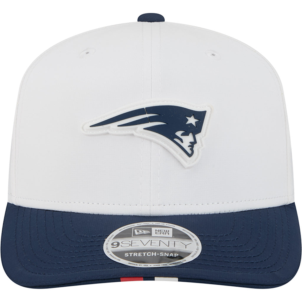 NFL New England Patriots New Era 2025 Training 9SEVENTY Stretch-Snapback Hat - White