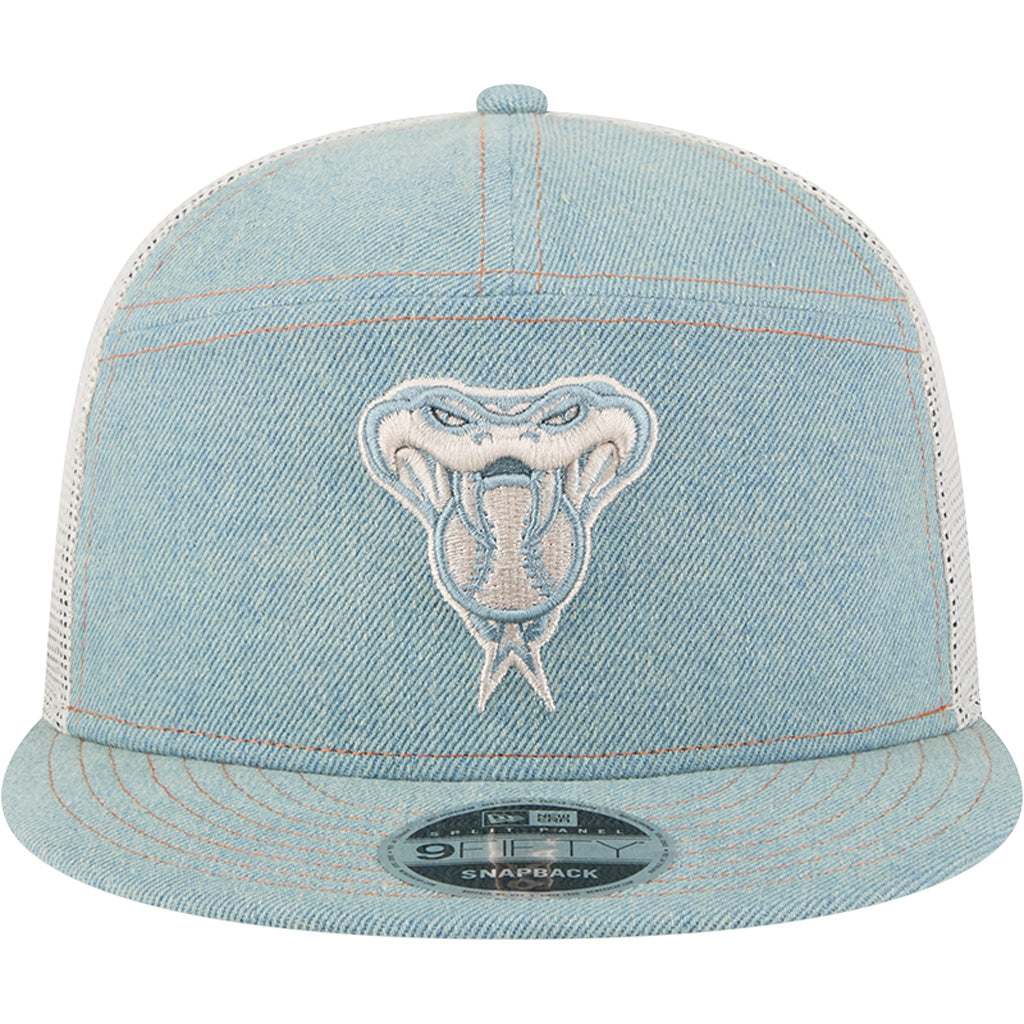 MLB Arizona Diamondbacks New Era Denim 9FIFTY Split Panel Snapback Trucker Hat - Navy