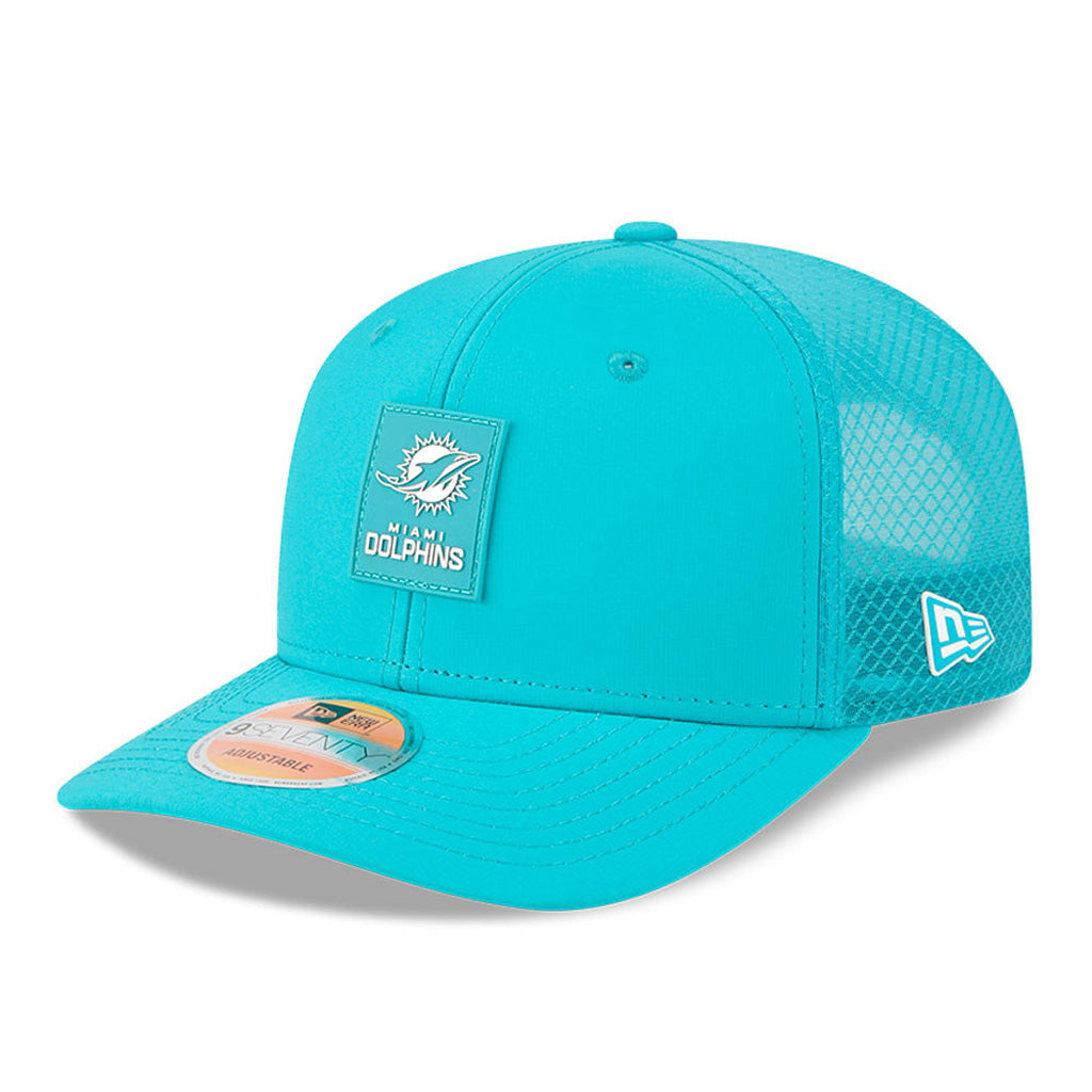 NFL Miami Dolphins New Era 2025 Sideline 9SEVENTY Stretch-Snapback Hat - Teal