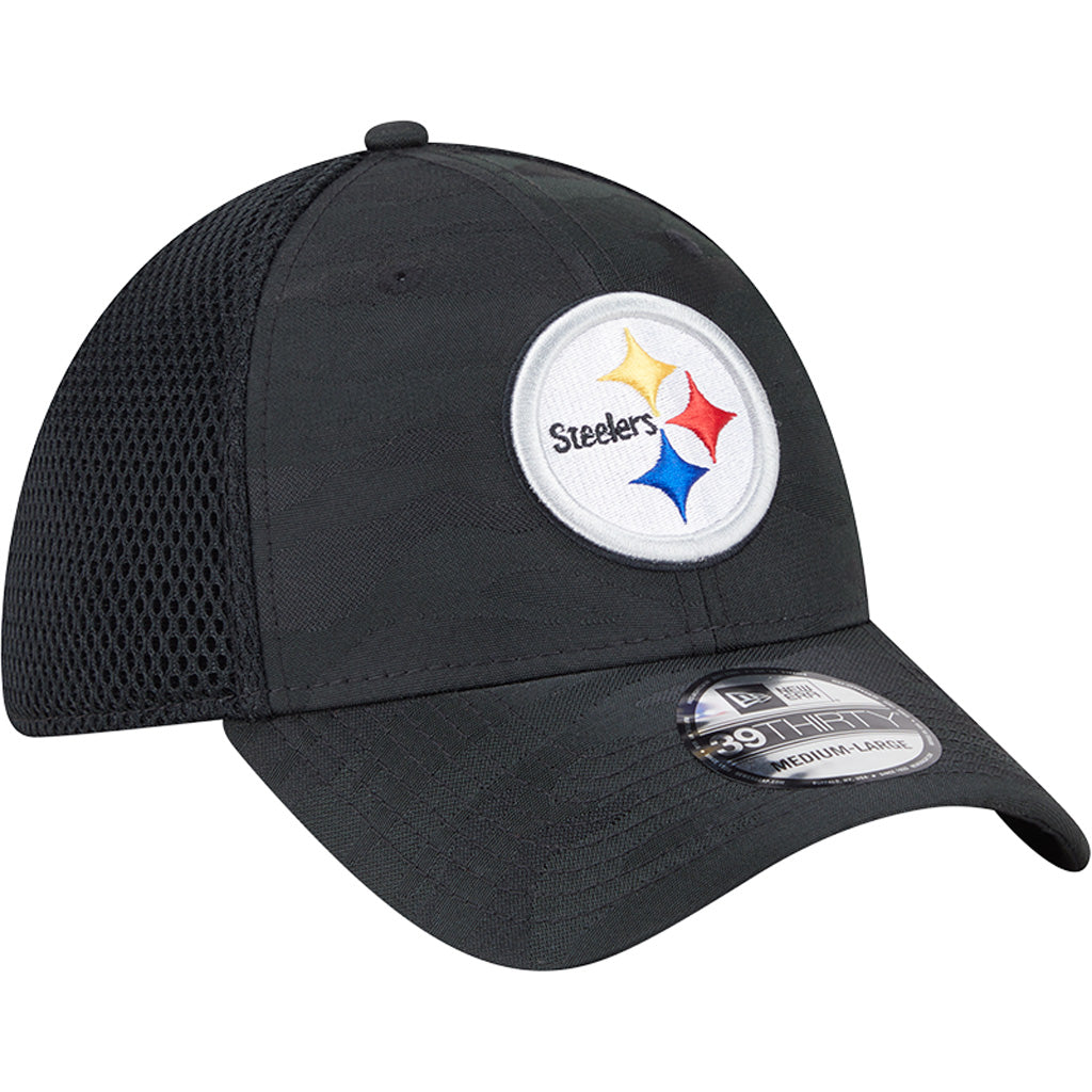 NFL Pittsburgh Steelers New Era Black Camo 39THIRTY Flex Fit Hat - Black