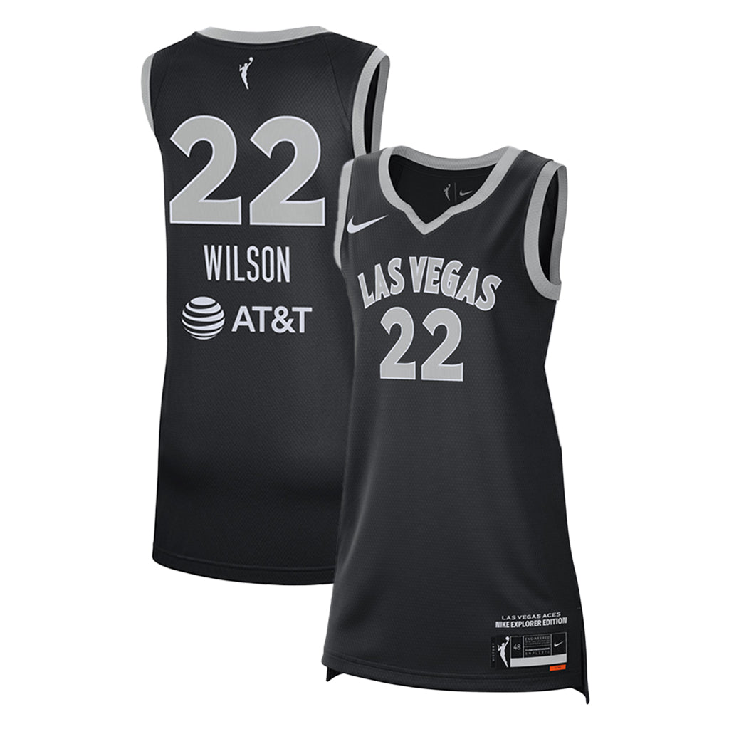 WNBA Las Vegas Aces A'ja Wilson Nike Explorer Victory Jersey - Black
