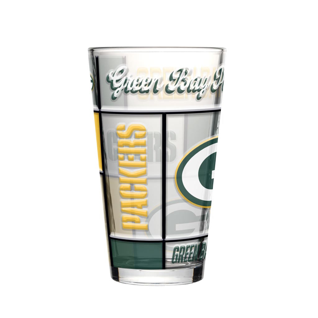 NFL Green Bay Packers Logo Brands 16oz Quilted Pint Glass - Green