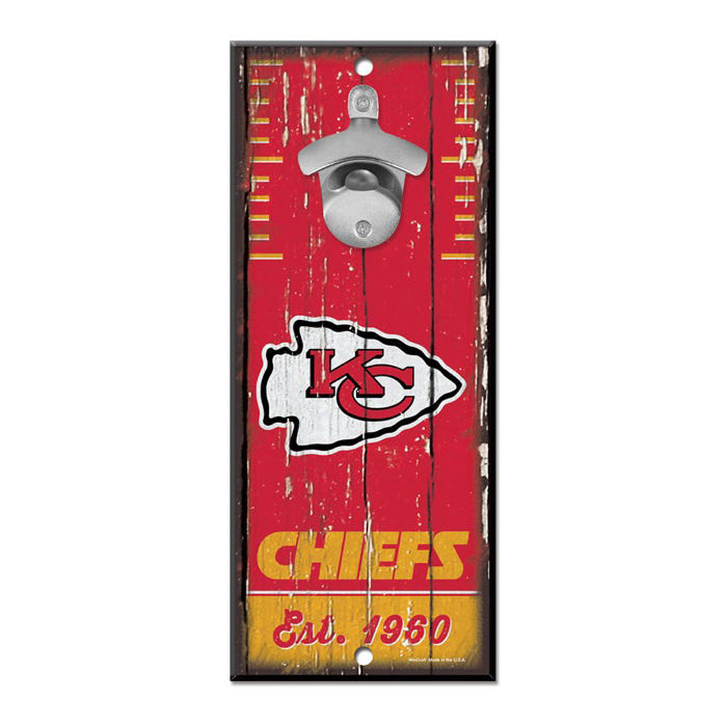 NFL Kansas City Chiefs WinCraft 5" x 12" Bottle Opener Sign - Red