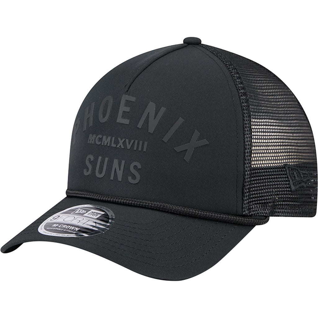 NBA Phoenix Suns New Era Minimalist 9FORTY M-Crown Snapback Trucker Hat - Black