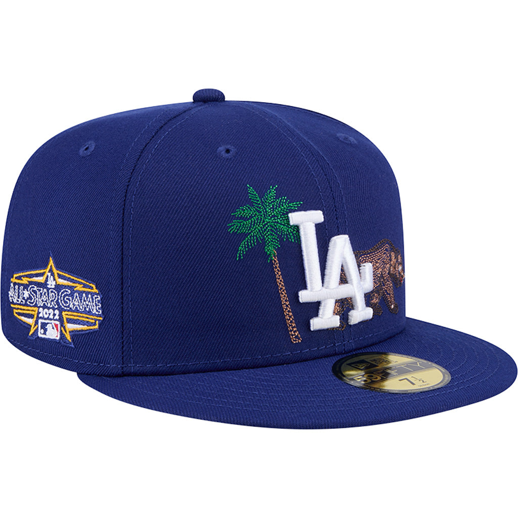 MLB Los Angeles Dodgers New Era State Stitch 59FIFTY Fitted Hat - Blue