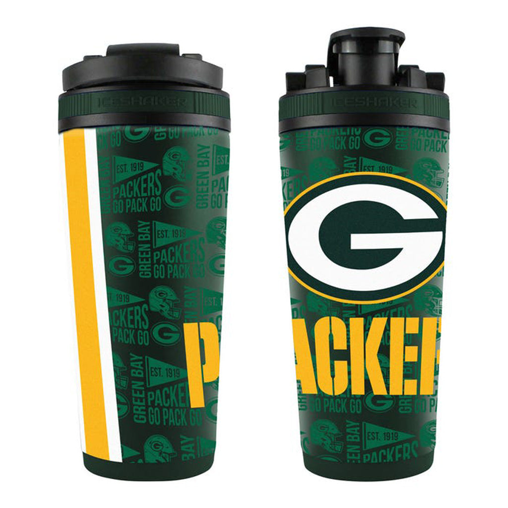 NFL Green Bay Packers Ice Shaker 26oz 4D Elements Stainless Steel Ice Shaker