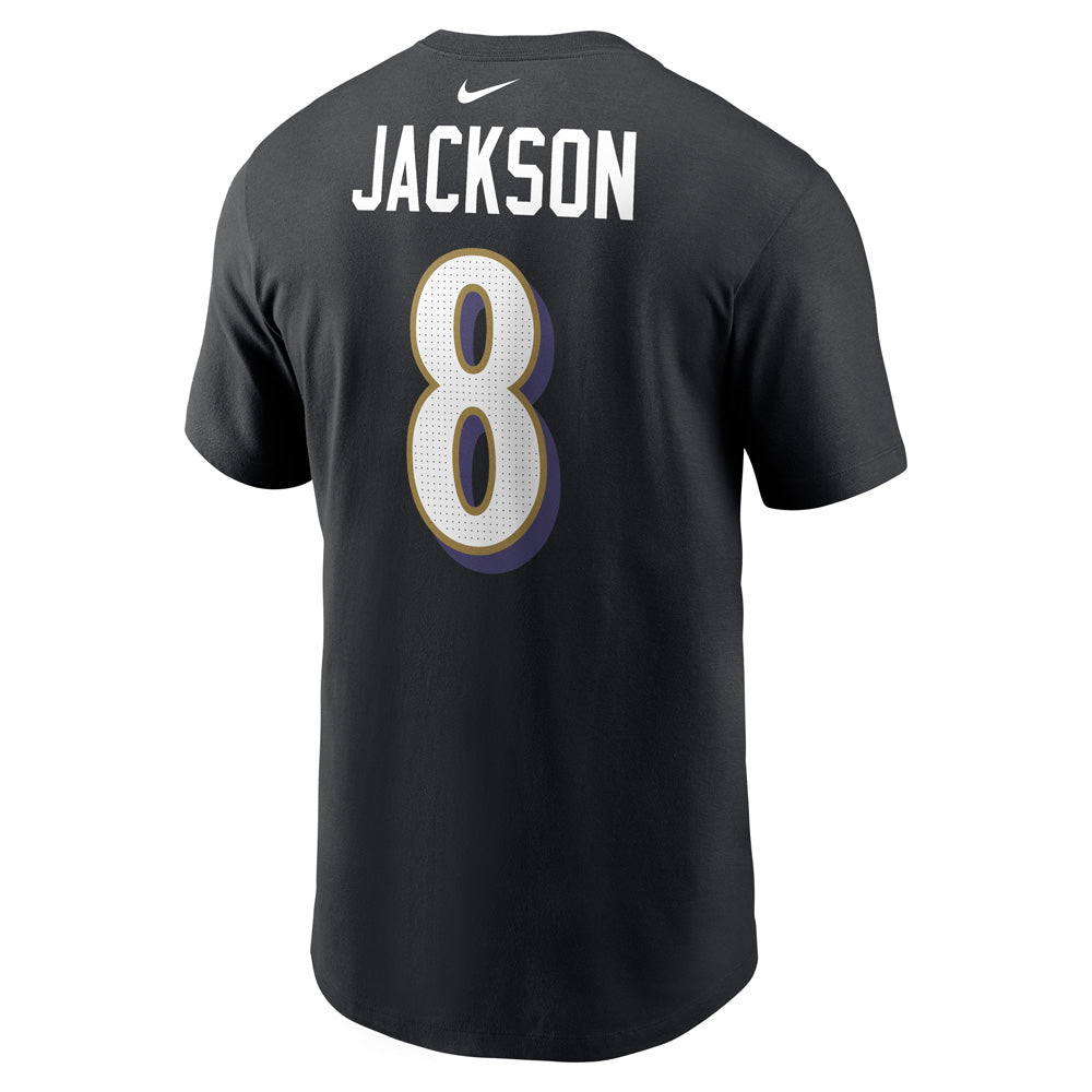 NFL Baltimore Ravens Lamar Jackson Nike Name & Number T-Shirt - Black