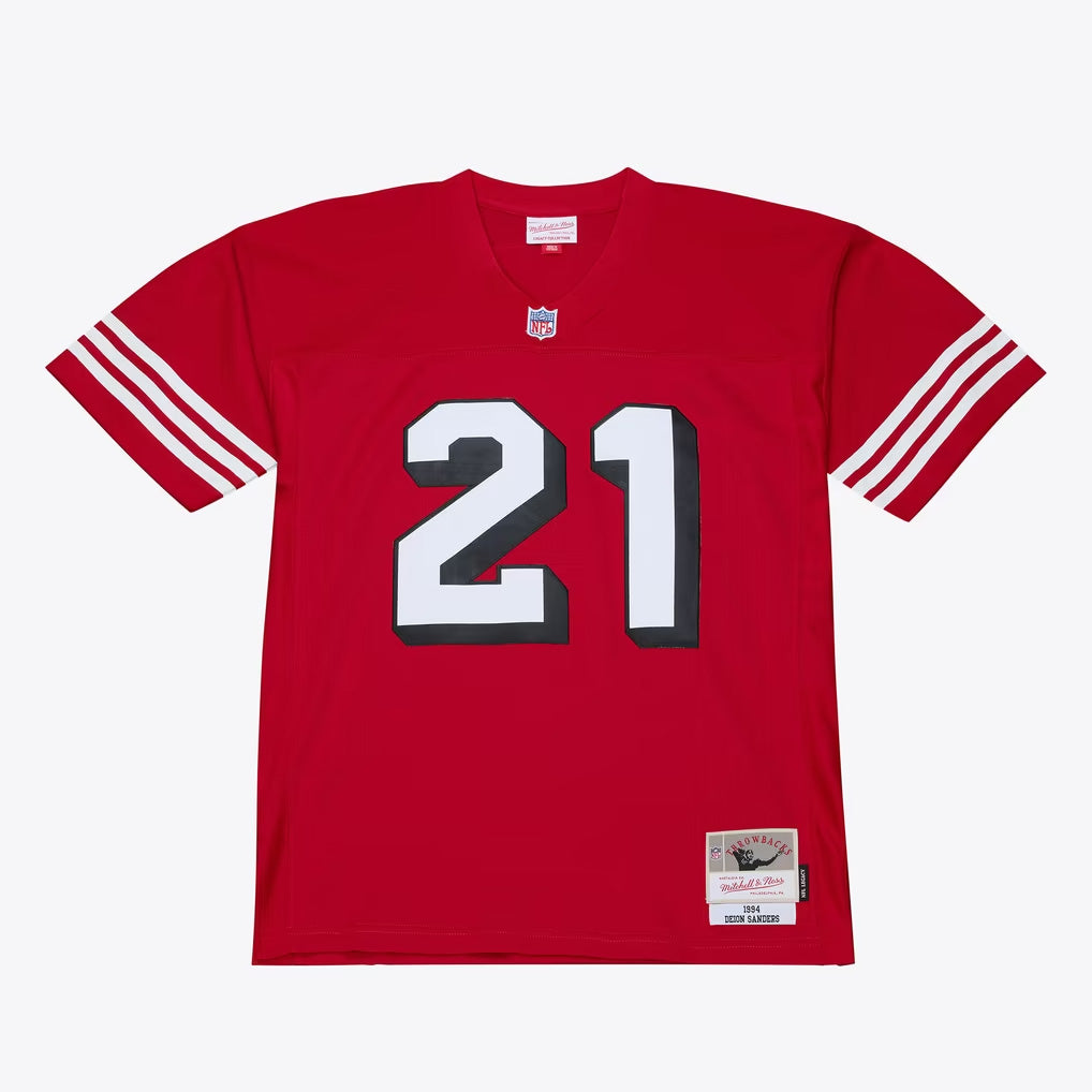 NFL San Francisco 49ers Deion Sanders Mitchell & Ness 1994 Legacy Jersey- Red