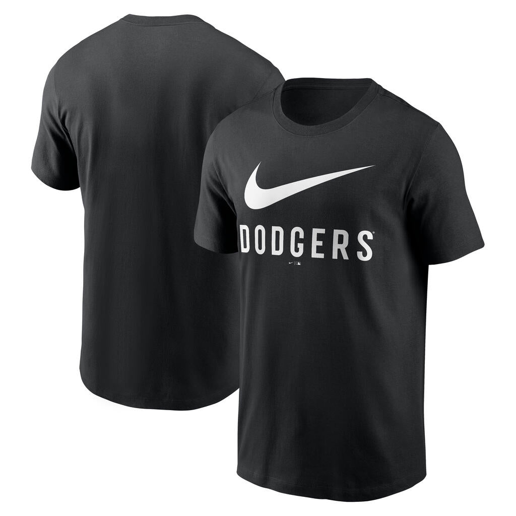 MLB Los Angeles Dodgers Nike Swoosh Cotton T-Shirt - Black