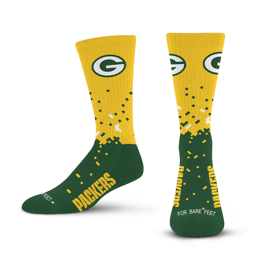 NFL Green Bay Packers For Bare Feet Spray Zone Socks - Yellow