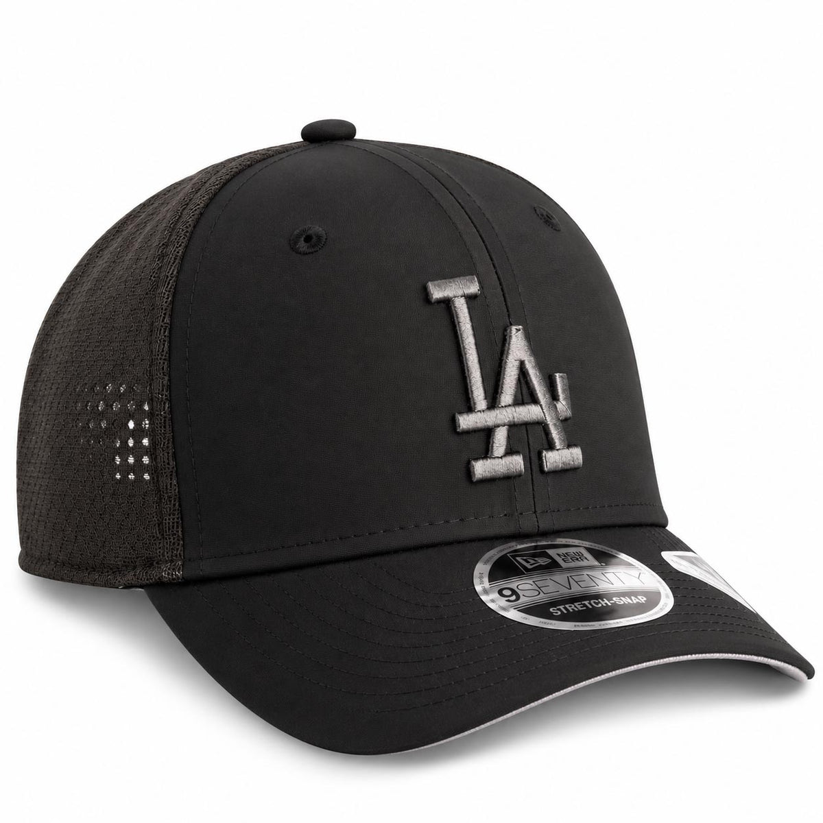 MLB Los Angeles Dodgers New Era Black Pearl Trucker 9SEVENTY Stretch-Snap Hat- Black