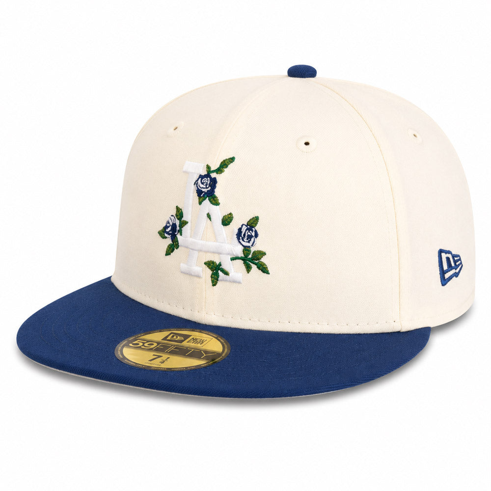 MLB Los Angeles Dodgers New Era Two-Tone Summer Flower 59FIFTY Fitted Hat - Cream