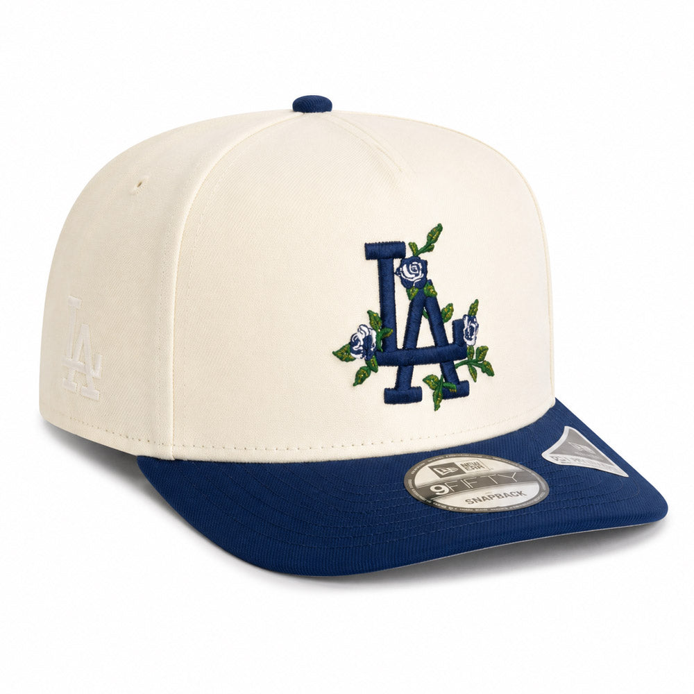 MLB Los Angeles Dodgers New Era Two-Tone Summer Flower 9FIFTY A-Frame Snapback Hat - Cream