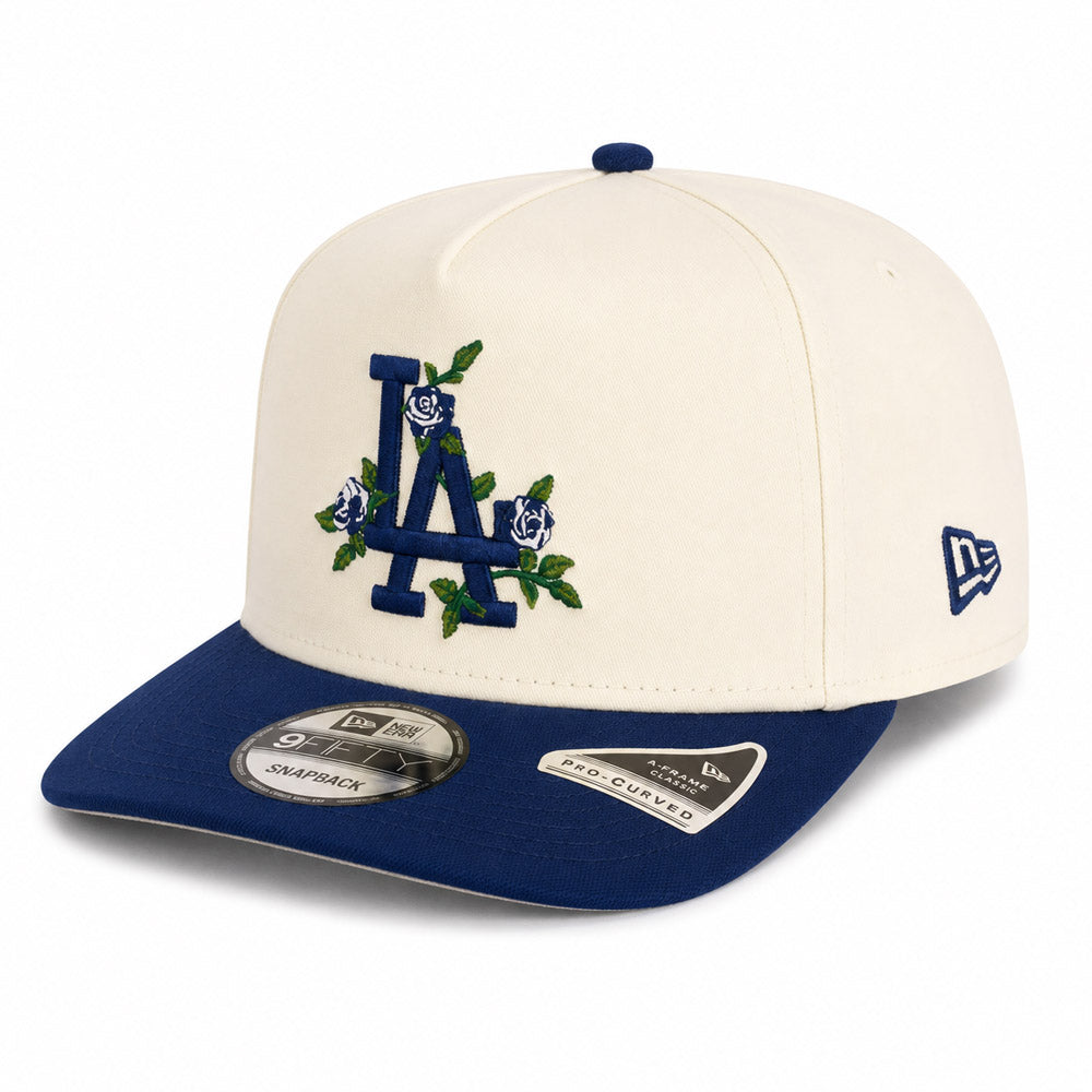 MLB Los Angeles Dodgers New Era Two-Tone Summer Flower 9FIFTY A-Frame Snapback Hat - Cream