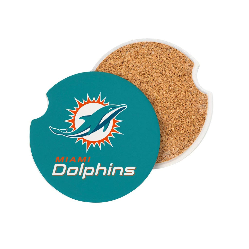 NFL Miami Dolphins Evergreen 2-Pack Car Coasters